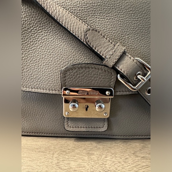 Miu Miu gray leather cross body messenger bag - Picture 2 of 6